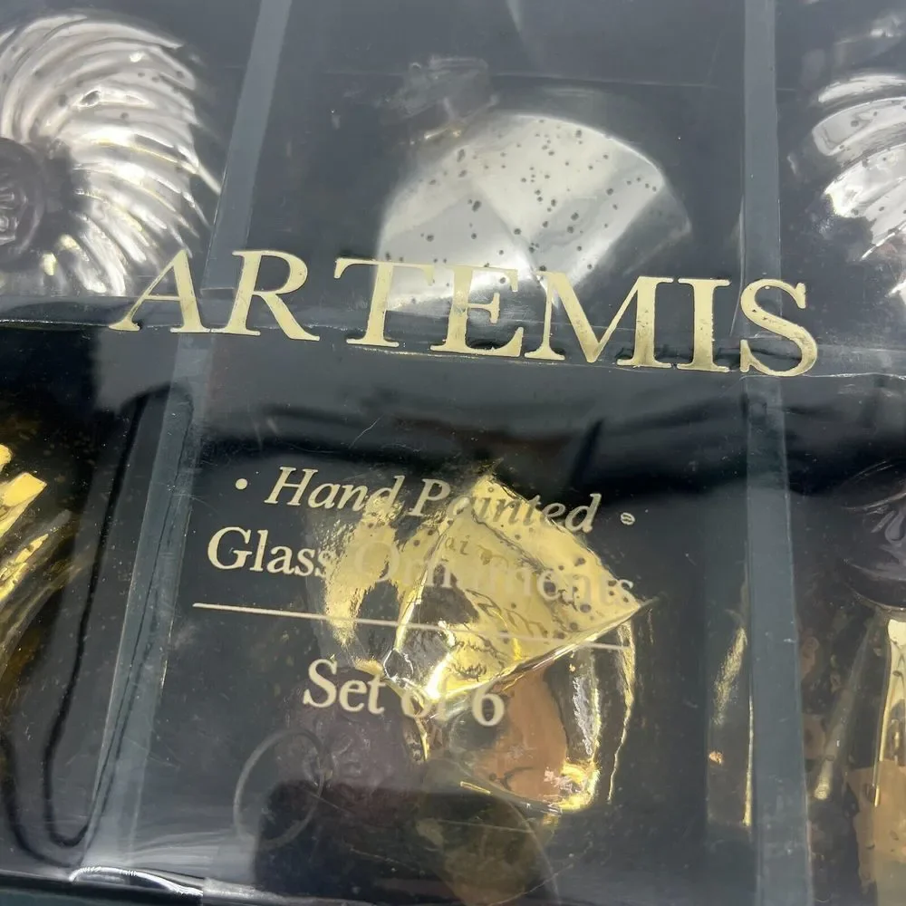 ARTEMIS Mercury Glass Christmas Ornaments 3.75